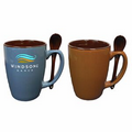 16 Oz. Endeavor Spoon Handle Mug with Brown Spoon - Screen Printed